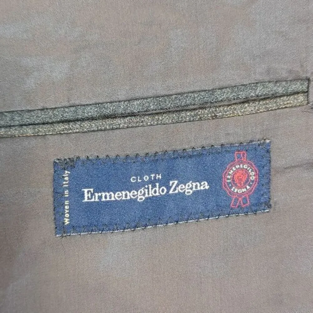 Ermenegildo Zegna Suzzara Wool Blazer Mens 44‎ Long Charcoal Striped Sport USA - Picture 6 of 14